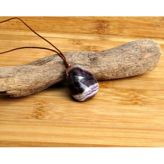 Unisex μενταγιόν με πέτρα αμέθυστο