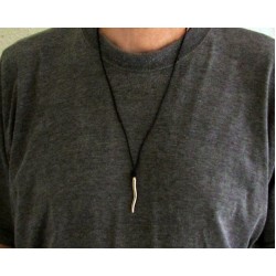 Silver Mens Horn Necklace