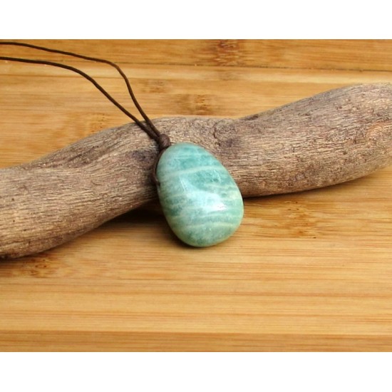 Unisex μενταγιόν με πέτρα αμαζονίτη