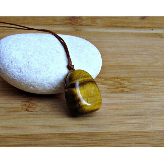 Unisex μενταγιόν με πέτρα μάτι της τίγρης