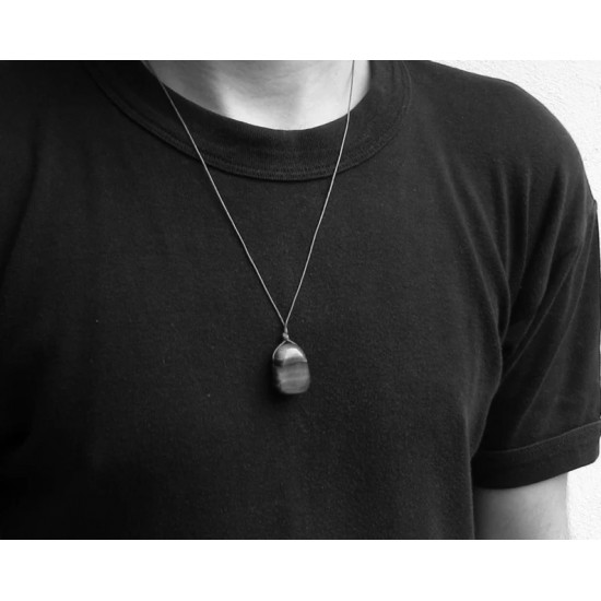 Unisex μενταγιόν με πέτρα λαμπραντορίτη