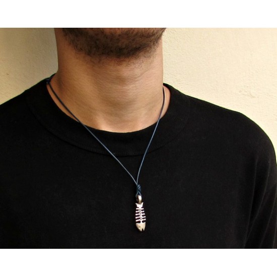 Ανδρικό μενταγιόν ψαροκόκαλο