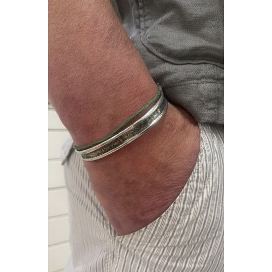 Βραχιόλι χειροπέδα σφυρήλατο από μασίφ ασήμι 925