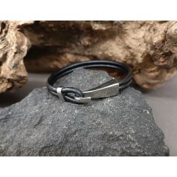 Ανδρικό βραχιόλι από δέρμα και ασήμι 925