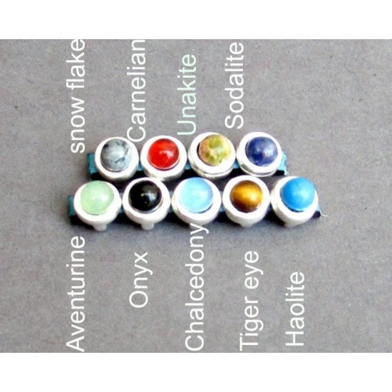 Ανδρικό δερμάτινο βραχιόλι με μαγνήτη και επιλογή ημιπολύτιμου λίθου