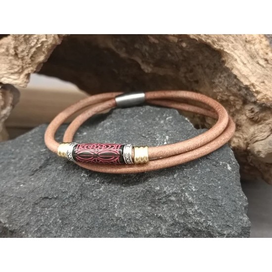 Unisex Boho τυλιχτό βραχιόλι με bead από πορσελάνη