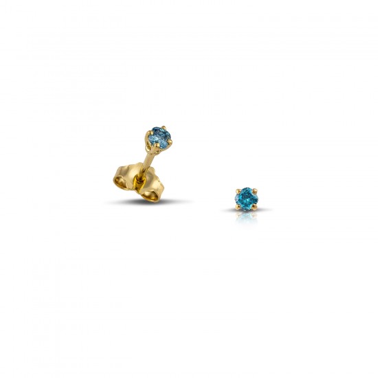 Ανδρικό σκουλαρίκι από χρυσό 18 καρατίων με πέτρα Blue Lab Grown Diamond 