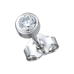 Σκουλαρίκι  με πέτρα ζιργκόν διαμέτρου 3mm από χρυσό 18 καρατίων 