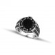 Sterling Silver 925 Men Ring with a round cut onyx stone
