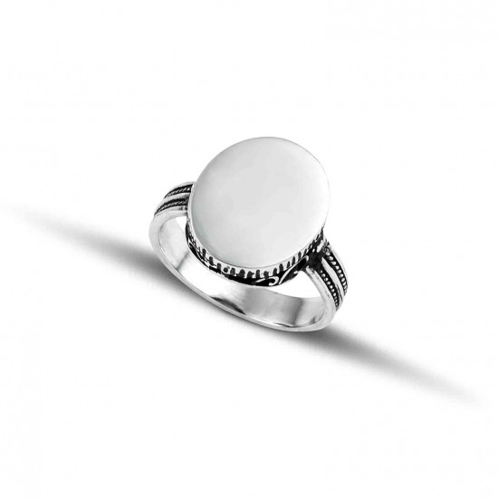 Ανδρικό δαχτυλίδι από μασίφ ασήμι 925 με αρχαικό ελληνικό σχέδιο 