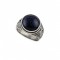 Ανδρικό δαχτυλίδι από μασίφ ασήμι 925 με πέτρα καπουσόν μπλε χρυσόλιθο