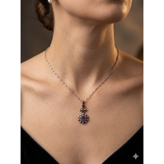 Αντικέ μενταγιόν με ζιργκόν