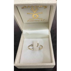  Χρυσό δαχτυλίδι 14 καρατίων με μονόγραμμα και μπριγιάν