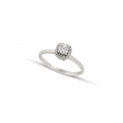 Λευκόχρυσο δαχτυλίδι 14 καρατίων με πέτρα ζιργκόν