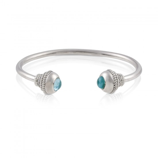Γυναικείο βραχιόλι από ασήμι 925 με aqua-marine και ζιργκόν