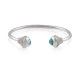 Γυναικείο βραχιόλι από ασήμι 925 με aqua-marine και ζιργκόν
