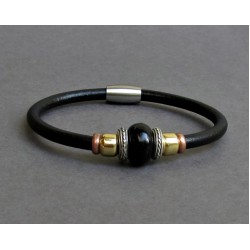 Black Agate Stone Bracelet For Men Women Beaded Gemstone Bracelet