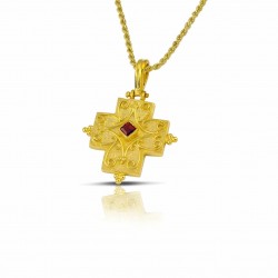 Byzantine cross with ruby