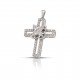 Λευκόχρυσος σταυρός 18 καρατίων με φυσικά διαμάντια