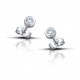 Λευκόχρυσα σκουλαρίκια 18 καρατίων - bezel setting με πέτρες ζιργκόν  -  διάμετρος 3mm