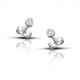 Λευκόχρυσα σκουλαρίκια 18 καρατίων - bezel setting με πέτρες ζιργκόν -  διάμετρος 2.40mm