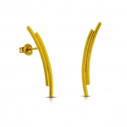 Σκουλαρίκια μπάρες από ασήμι 925 επίχρυσοι