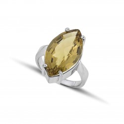 Gold Custom Ring with Citrin Stone