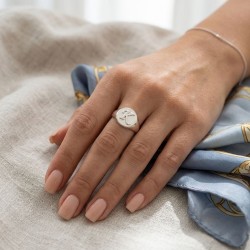 Σεβαλιέ δαχτυλίδι από ασήμι 925 με μονόγραμμα