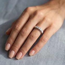 Δαχτυλίδι μισόβερο από ασήμι 925 με LGD Diamonds