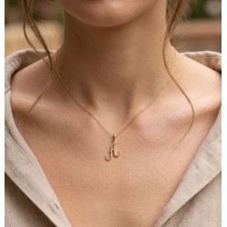 Χρυσό κολιέ με γράμμα 9 καρατίων